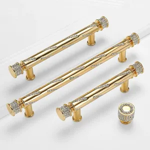 Zinc Alloy Furniture Handles Knobs Crystal Cabinet Handle