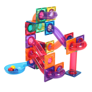 100 pezzi di marmo mattonelle magnetiche giocattolo educativo di marmo palla corsa magnetico costruzione mattonelle giocattolo Set - Product Image 3