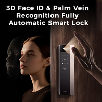 Serrure de porte intelligente numérique automatique LNDU A02 Tuya avec reconnaissance faciale 3D, veineuse, WiFi, empreinte digitale et écran – Cerradura Digital