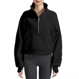 Sweat-shirt à capuche surdimensionné pour femme, col montant, doublé, en molleton et polaire, avec broderie et impression de logo personnalisés, haute qualité - Product Image 3