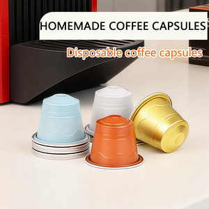 Coque de <span class=keywords><strong>capsule</strong></span> de <span class=keywords><strong>café</strong></span> DIY jetable en <span class=keywords><strong>aluminium</strong></span> auto-adhésive pour remplissage manuel de poudre, coque de <span class=keywords><strong>capsule</strong></span> à haute teneur en matières grasses - Product Image 2