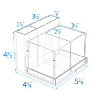 Organisateur de bureau 4 compartiments transparent détachable moderne et simple Porte-stylos carré Rangement Porte-crayons