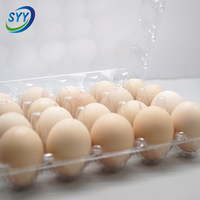 Plateau à œufs en PET transparent de qualité alimentaire, antistatique, anti-buée, empilable, OEM ODM, emballage d'œufs personnalisé, usine de blisters
