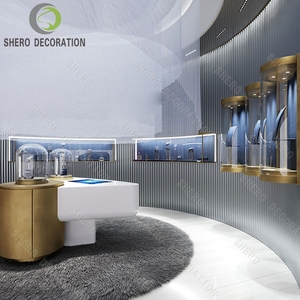 ตู้โชว์เครื่องประดับพร้อมไฟ LED ตู้โชว์นาฬิกาแบบมีกุญแจล็อค ตู้โชว์กระจกสำหรับร้านขายนาฬิกา ดีไซน์สวยงาม - Product Image 2