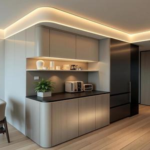 Credenza Ecologica con Bordi Arrotondati <span class=keywords><strong>e</strong></span> Telaio Anti-Ribaltamento, Scomparti Multipli per Sale da Pranzo Familiari <span class=keywords><strong>e</strong></span> Bambini - Product Image 3