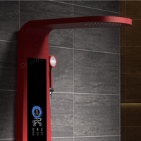 Pluie panneau de douche intelligent tours de colonne en acier inoxydable panneau de douche mural pour salle de bain ensemble de colonne de douche de massage