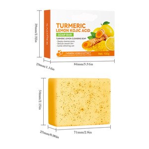 Jabón Artesanal de Ácido Kójico, Cúrcuma y Limón de Marca Blanca, 100g, Orgánico, Blanqueador, Iluminador, Hidratante, Lavado Corporal Natural para la Piel - Product Image 4