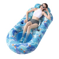 Fauteuil flottant gonflable transfrontalier en forme de feuille d'érable pour adulte, lit flottant en U, chaise flottante pour piscine et lac