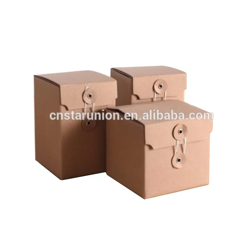 Caixas de artesanato forte qualidade superior Caixa De Embalagem De Chá Ondulado Clássico Retângulo Marrom Kraft Paper Plain Food Packaging Box