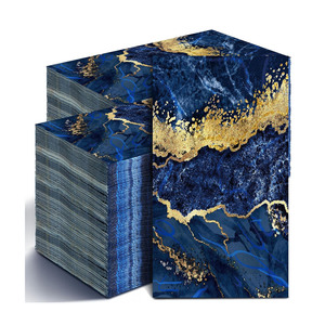 Serviettes de table jetables en papier noir et <span class=keywords><strong>or</strong></span> marbré pour invités, serviettes de toilette jetables 2 plis, serviettes de toilette jetables pour invités - Product Image 1