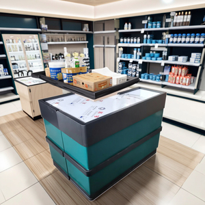 Стеллаж GJ с усиленной железной рамой, отдельно стоящий, для кассового аппарата, регулируемая ширина, полиуретановые колеса, для супермаркетов, быстрая доставка, Чжэцзян - Product Image 1