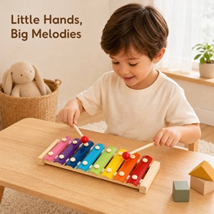 <span class=keywords><strong>Mini</strong></span> xilófono de madera colorido para niños, juguete de teclado de <span class=keywords><strong>piano</strong></span> de 8 notas con mazos, regalo educativo musical Montessori para niños y niñas - Product Image 3
