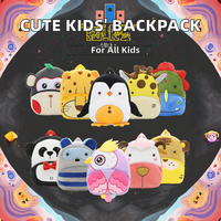 Mignon Animal Cartoon Double Épaule Fermeture Éclair Unisexe Enfants En Peluche Sac À Dos KAKOO ZOO Modèle 10 Pouces 2-4 Ans