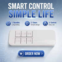 Télécommande portable numérique 2,4 G/433 MHz infrarouge blanche OEM personnalisable avec 2/4/6/8 boutons pour système de maison intelligente