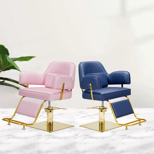 Cadeira de Cabeleireiro Hidráulica Antlu de Alta Resistência, Rosa e Dourada, Cadeira de Estilo para Salão de Beleza - Product Image 3