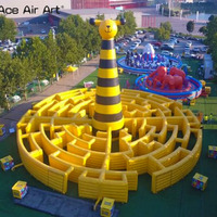 Labyrinthe gonflable en forme de cerf | Terrain de jeu publicitaire rond pour événements | Attraction accrocheuse pour enfants et adultes