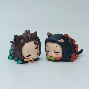 Set de 6 Figuras de Anime de 6 cm de Kimetsu No Yaiba: Tanjirou, Nezuko, Gato Durmiendo, <span class=keywords><strong>Anya</strong></span>, Yor, Juguete de Regalo Japonés - Product Image 2