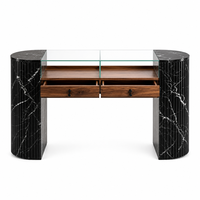 Vitrine de présentation de bijoux de luxe GZowin, texture marbre noir, armoire en bois, couleurs personnalisables, équipée de tiroirs de rangement