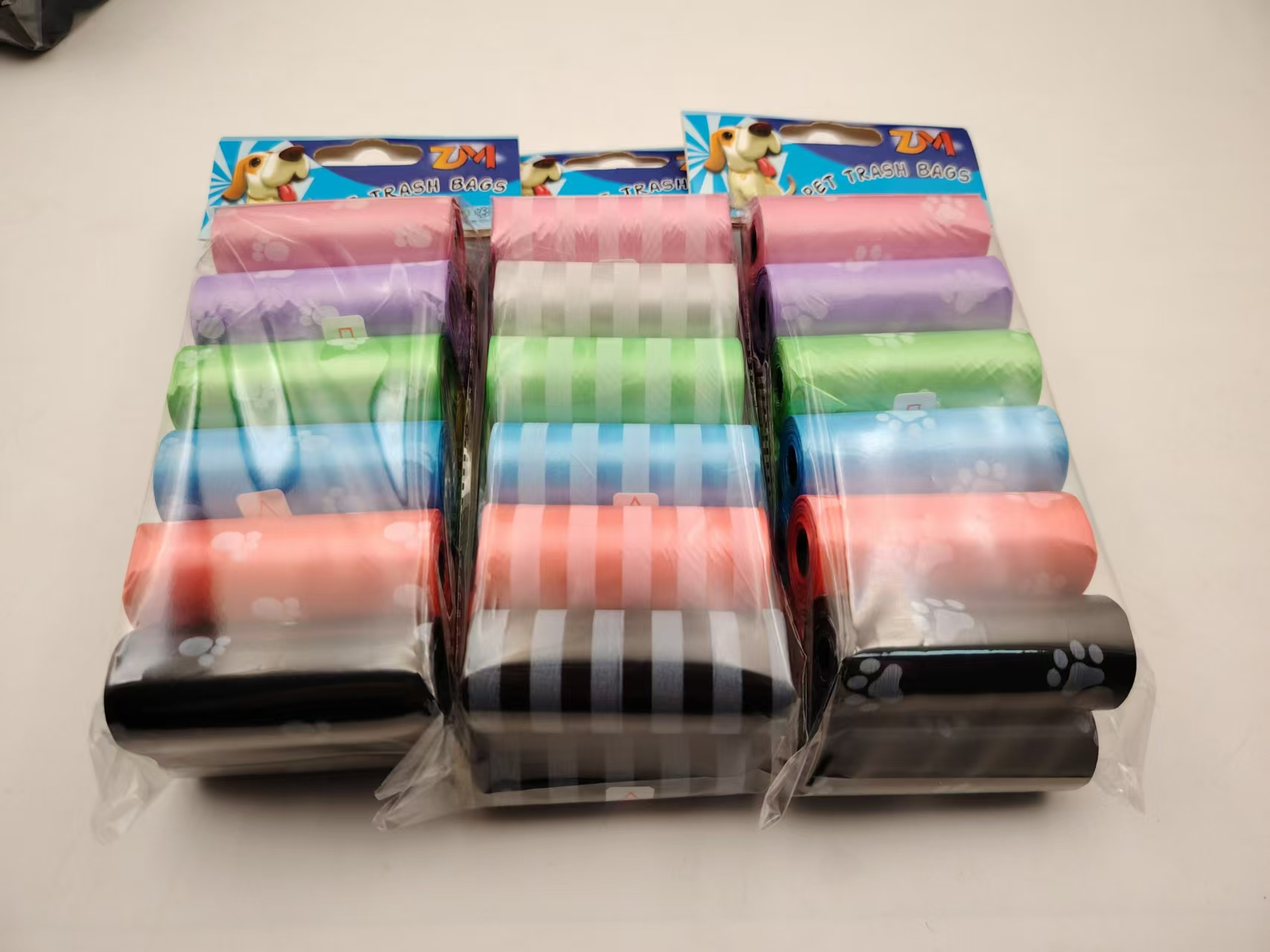 Sacs poubelles imprimés, paquet de 12