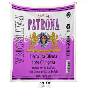 Manta de Viaje de Forro Polar Sublimado con Diseño Personalizado de México, Manta de Poliéster con Diseño de México Mama Chingona Toxica - Product Image 1