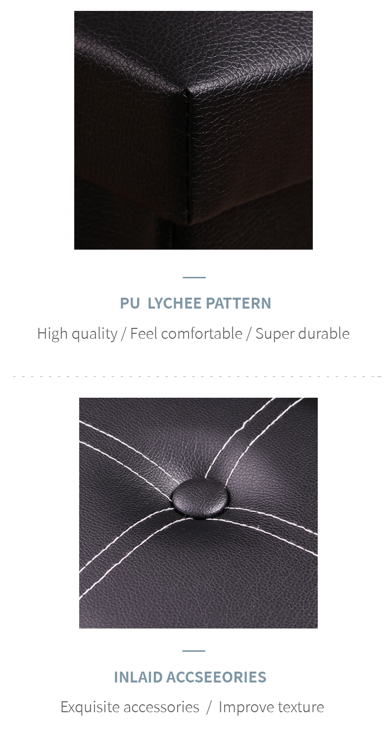 Large-capacity Folding Storage Stool With Buttons Storage Bench  For Bedroom Leather Ottoman
