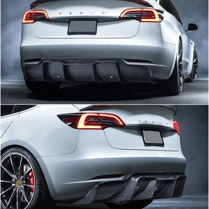 V-style Carbon Fiber Rear <strong>Diffuser</strong> for tesla <strong>Model</strong> <strong>3</strong> 2014+ - Product Image 2