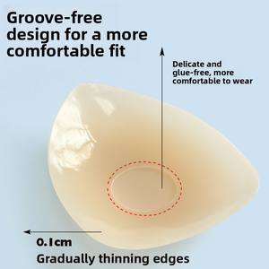 Triangle <strong>Bra</strong> Pad Silicone Non Glue Matte Silicone Self Adhesive Reusable Nipple Cover With Blister Sheet - Product Image 3