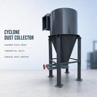 Séparateur Cyclonique Industriel Robuste en Acier au Carbone pour Usine de Ciment, Pré-nettoyage de la Poussière de Concassage de Granit, Collecteur de Poussière Cyclonique