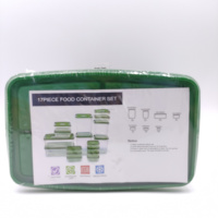 Meilleure Vente Ensemble de 17 Pièces Boîtes de Rangement Alimentaire en Plastique Transparente Scellée avec Couvercle pour Réfrigérateur