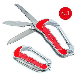 Set di Coltelli Pieghevoli 6-in-1 in Lega di Alluminio Multifunzionale con Moschettone per Campeggio, Escursionismo e Arrampicata in Montagna - Product Image 4