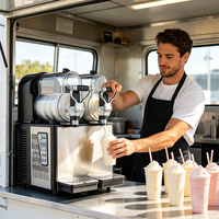 Machine à boissons glacées électrique portable automatique à 2 réservoirs pour les marchés nocturnes, les vendeurs de nourriture et l'usage domestique