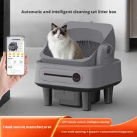 Kotak Pasir Kucing Otomatis Pembersih Diri 65L Toilet Kucing Pintar dengan 4 Sensor Berat Anti-Jepit