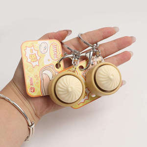 Dumpling Keychain Clicker Popular Stress Relief Toy Keychain Dumpling-shaped Squishy Ball Dumpling Dumpling Squishy Keychain - Product Image 2