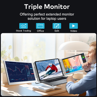 Monitor Portátil IPS de 14 Pulgadas Full HD, Extensor de Pantalla Triple con LCD de 1200P para Uso con Laptop