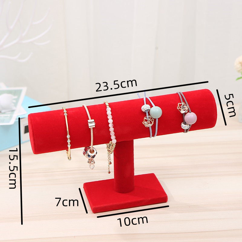 Large red single-row bracelet display stand