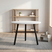 Ensemble de table de conférence moderne en bois rond pour 4 personnes, pour la maison, le bureau et le salon