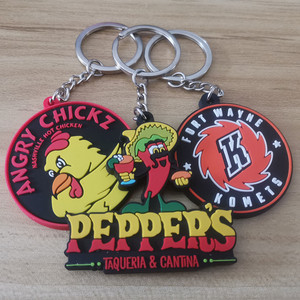 Silicone Keychain With Personalized Custom Logo Key Ring 3D Soft PVC Rubber Key Chain