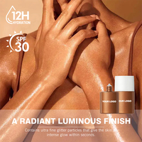 Fond de Teint Liquide Bronzant Marque Blanche Correcteur avec SPF Imperméable Couvrance Totale Longue Durée Protection Solaire Maquillage