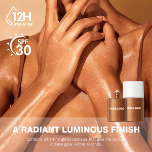 Gotas Bronceadoras de Marca Privada SPF30, Hidratación 12H, Iluminador Líquido Perlado, 4 Tonos, <span class=keywords><strong>Bronceador</strong></span> Corporal con Brillo <span class=keywords><strong>Luminoso</strong></span>, Venta al Por Mayor - Product Image 4