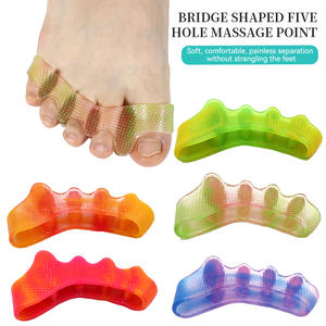 2025 baru warna-warni pelindung jari kaki ortopedi pereda nyeri Gel silikon fleksibel pemisah jari kaki - Product Image 3