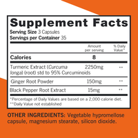 105 Capsules de Mélange Botanique Curcuma Gingembre, Extrait Multi-Plantes, Complément Alimentaire, Bouteille et Étiquette Personnalisées, Vente en Gros