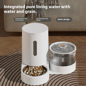 Mangkuk plastik ramah lingkungan anjing listrik cerdas baskom nasi anjing pemisah basah/kering integrasi gandum air pengumpan otomatis - Product Image 4