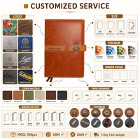 Carnet/Agenda A5 en Cuir Végétalien PU Vieilli avec Couverture Rigide, 100 Feuilles, Sangle et Médaillon Bronze, Logo Personnalisé, Vente en Gros OEM