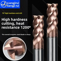End Mill Berlapis Baja Tungsten 70 Derajat 4 Mata Pisau untuk Pemrosesan Khusus Material Keras Tinggi yang Dikeraskan dengan Panas CNC