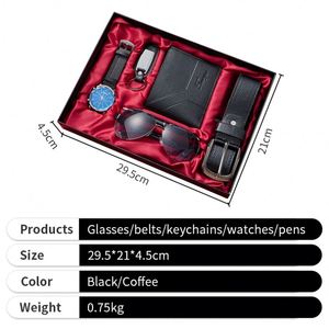 Men's Sunglasses 5Pcs Father's Day Watch Wallet Birthday Gift Set With Box - Product Image 2