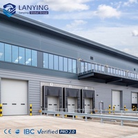 Bâtiment métallique préfabriqué à grande portée, entrepôt à structure en acier à deux étages avec panneaux solaires, à vendre