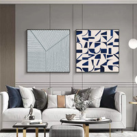Peinture murale abstraite géométrique noir et blanc de style minimaliste moderne, impression sur toile pour la décoration de la maison