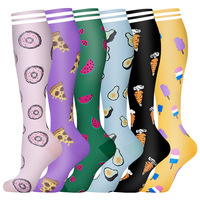 Chaussettes de compression à motifs variés dégradés pour la fête d'Halloween 2026, hauteur genou, pour la course, le yoga, les voyages et l'allaitement