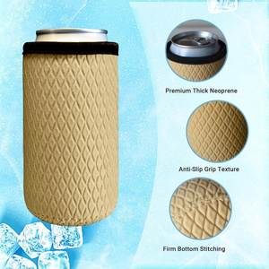 Manchons isothermes réutilisables en néoprène de 16 oz, motif diamant, doux et antidérapants, pour canettes de bière et de hard seltzer - Product Image 3