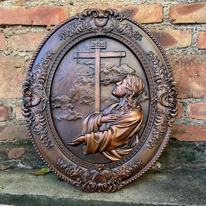 Làm Bằng Tay Rắn Gỗ Chúa Giêsu <span class=keywords><strong>Agony</strong></span> Trong Vườn Khắc Tôn Giáo Mặt Dây Chuyền Cho Nhà Tường Treo Christian Nghệ Thuật Quà Tặng - Product Image 6